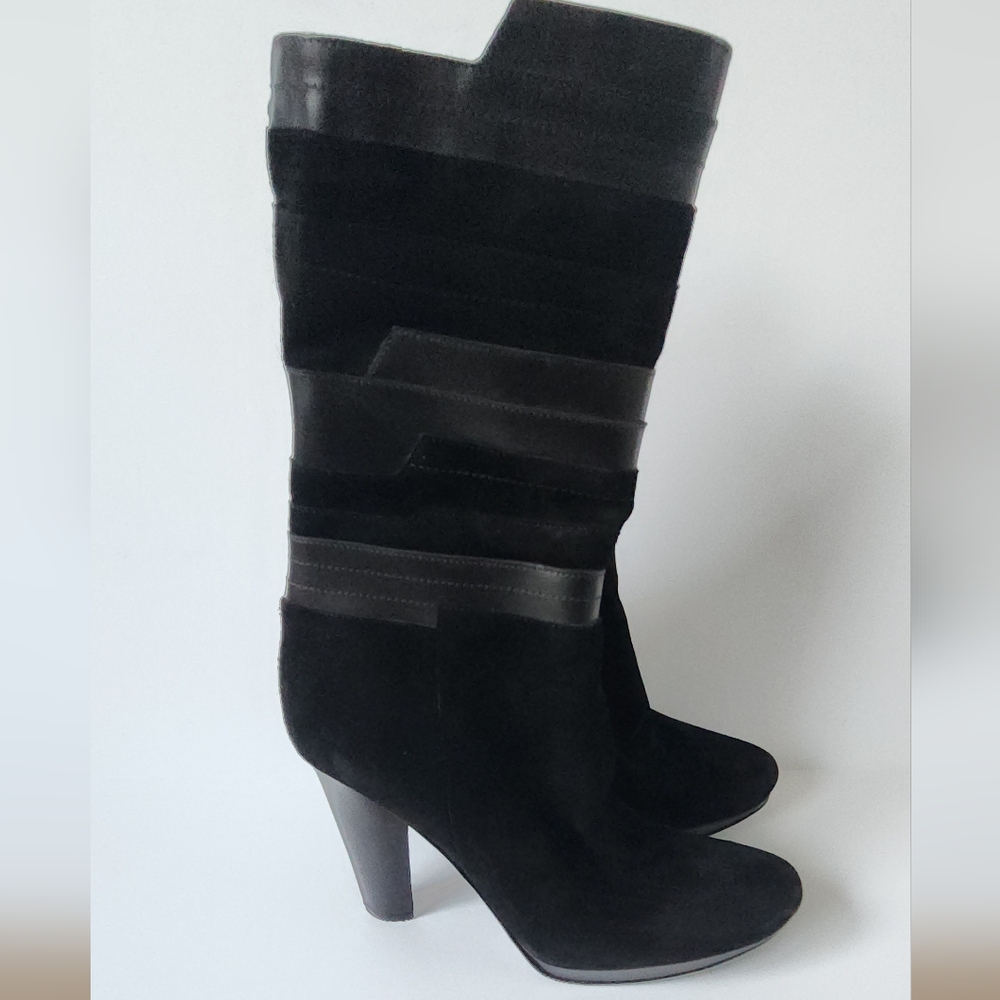 Calvin Klein Suede Mid Calf Boots - Picture 3 of 8